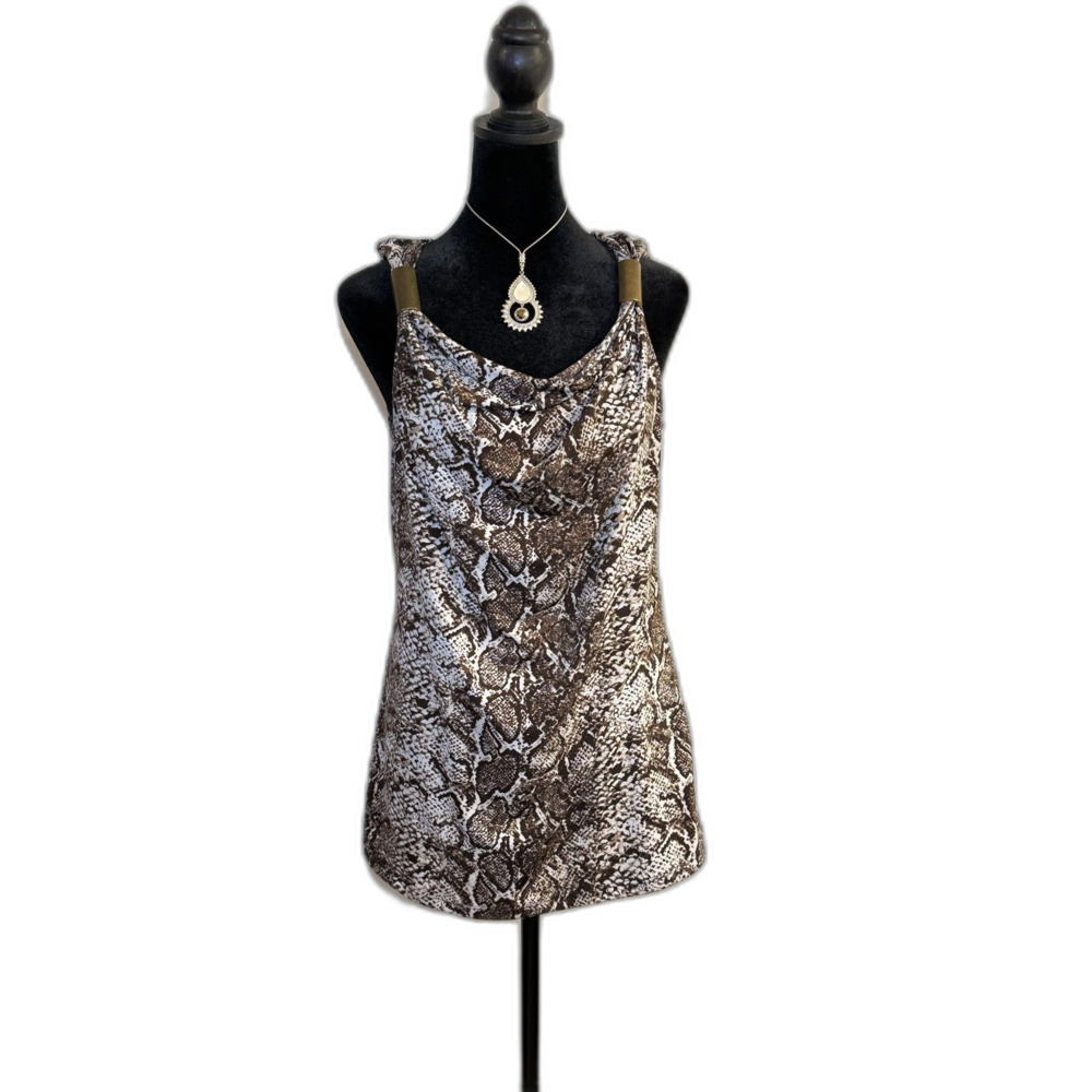 Kenneth Cole Reaction Snake Print Cowl Neck Tank